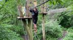 Man on Go Ape Cockfosters Treetop Challenge Course